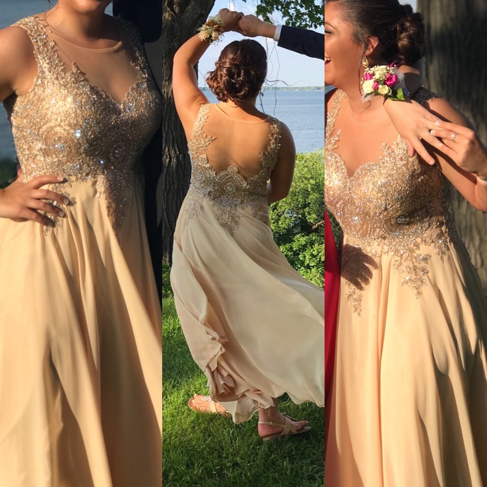 Champagne prom dress